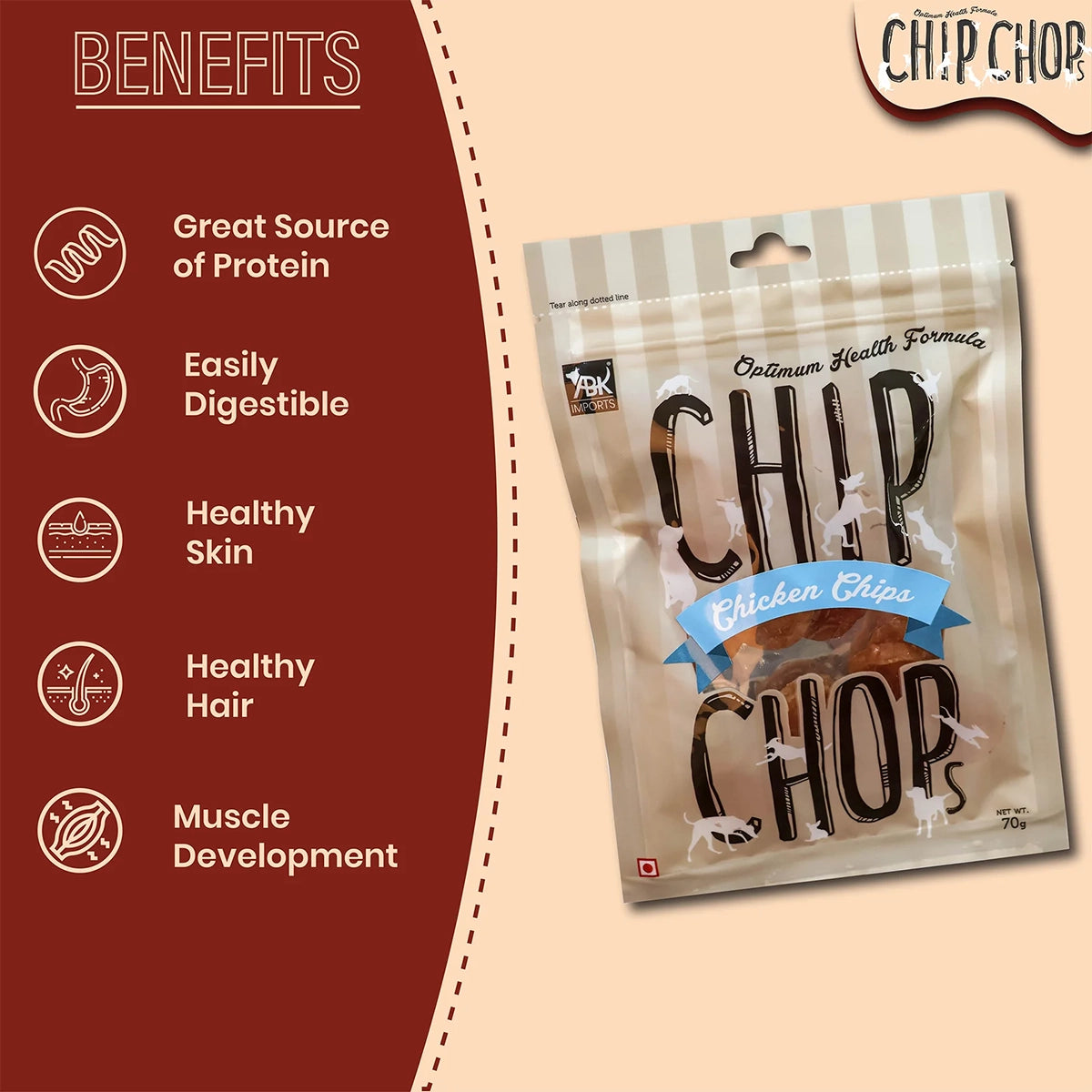 Chip Chops Chicken Chips Coins Dog Meaty Treat – 70g