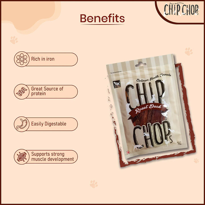 Chip Chops Roast Duck Strips Dog Meaty Treat - 70g