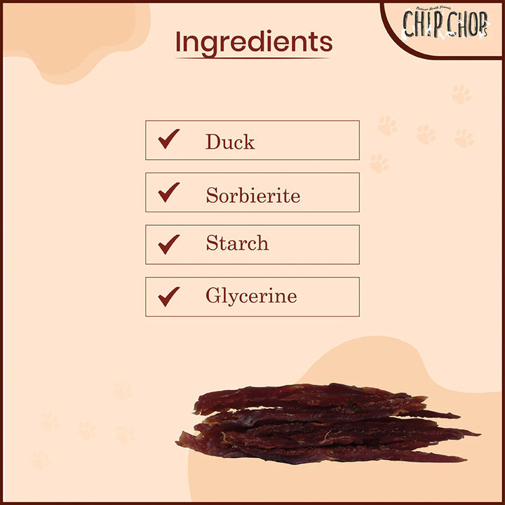 Chip Chops Roast Duck Strips Dog Meaty Treat - 70g