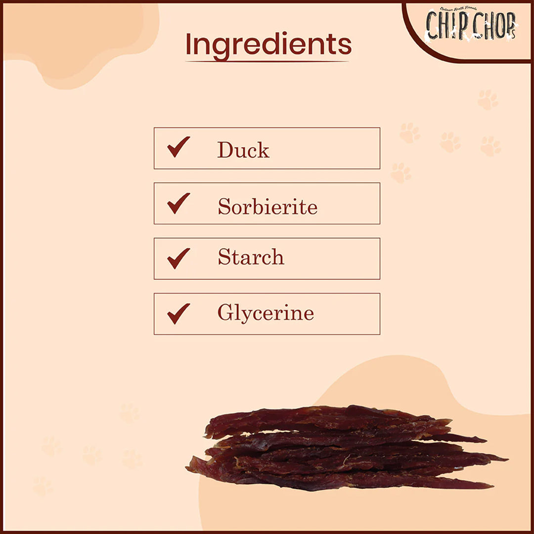 Chip Chops Roast Duck Strips Dog Meaty Treat - 70g