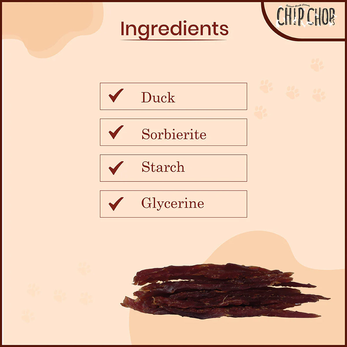 Chip Chops Roast Duck Strips Dog Meaty Treat - 70g
