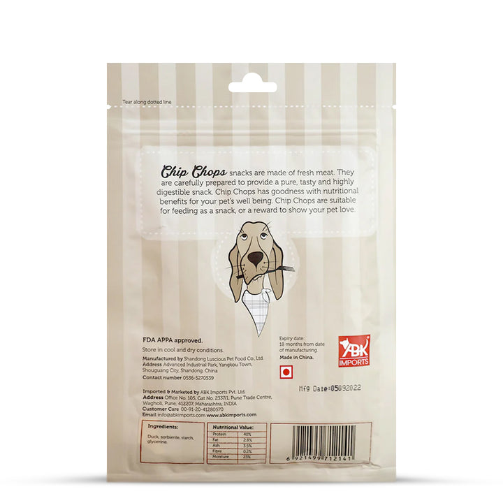 Chip Chops Roast Duck Strips Dog Meaty Treat - 70g