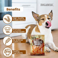 Dogaholic Max BBQ Chicken Bacon Strips Dog Meaty Treat - 130g