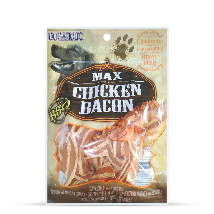 Dogaholic Max BBQ Chicken Bacon Strips Dog Meaty Treat - 130g