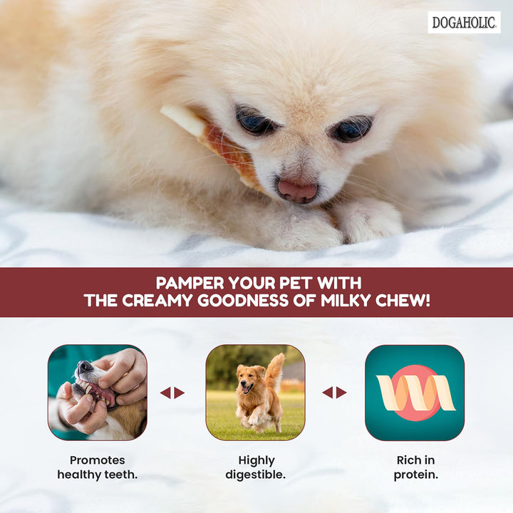 Dogaholic Milky Chew Chicken Stick Dog Treat - 10 pieces