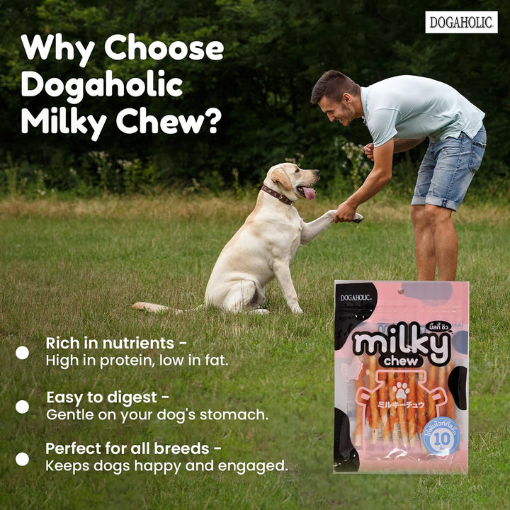 Dogaholic Milky Chew Chicken Stick Dog Treat - 10 pieces