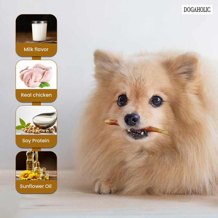 Dogaholic Milky Chew Cheese & Chicken Sticks Dog Treat - 10 pieces