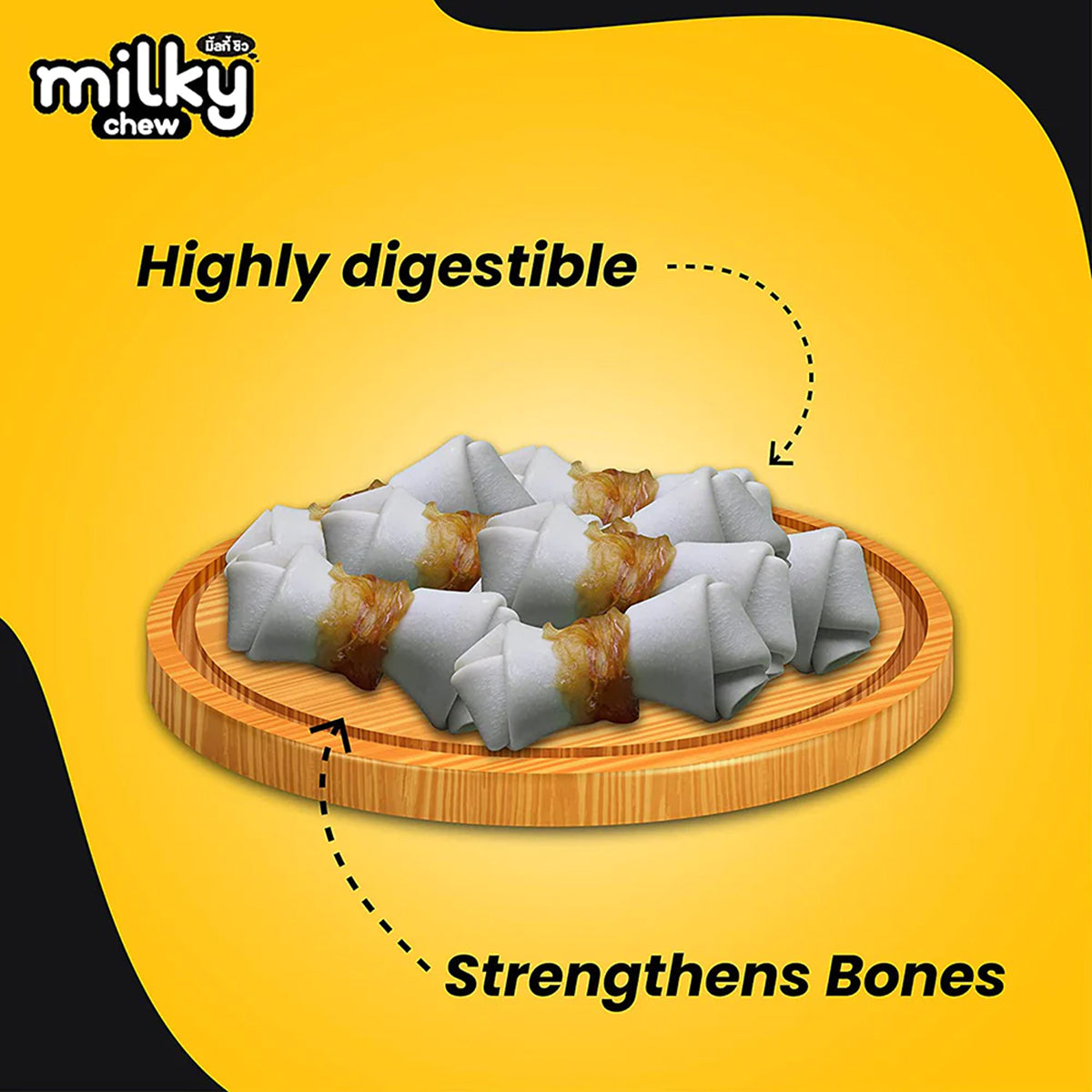 Dogaholic Milky Chew Cheese & Chicken Bones Dog Treat - 10 pieces