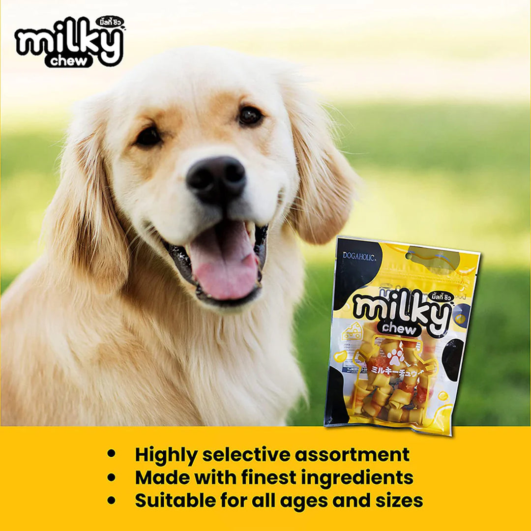 Dogaholic Milky Chew Cheese & Chicken Bones Dog Treat - 10 pieces