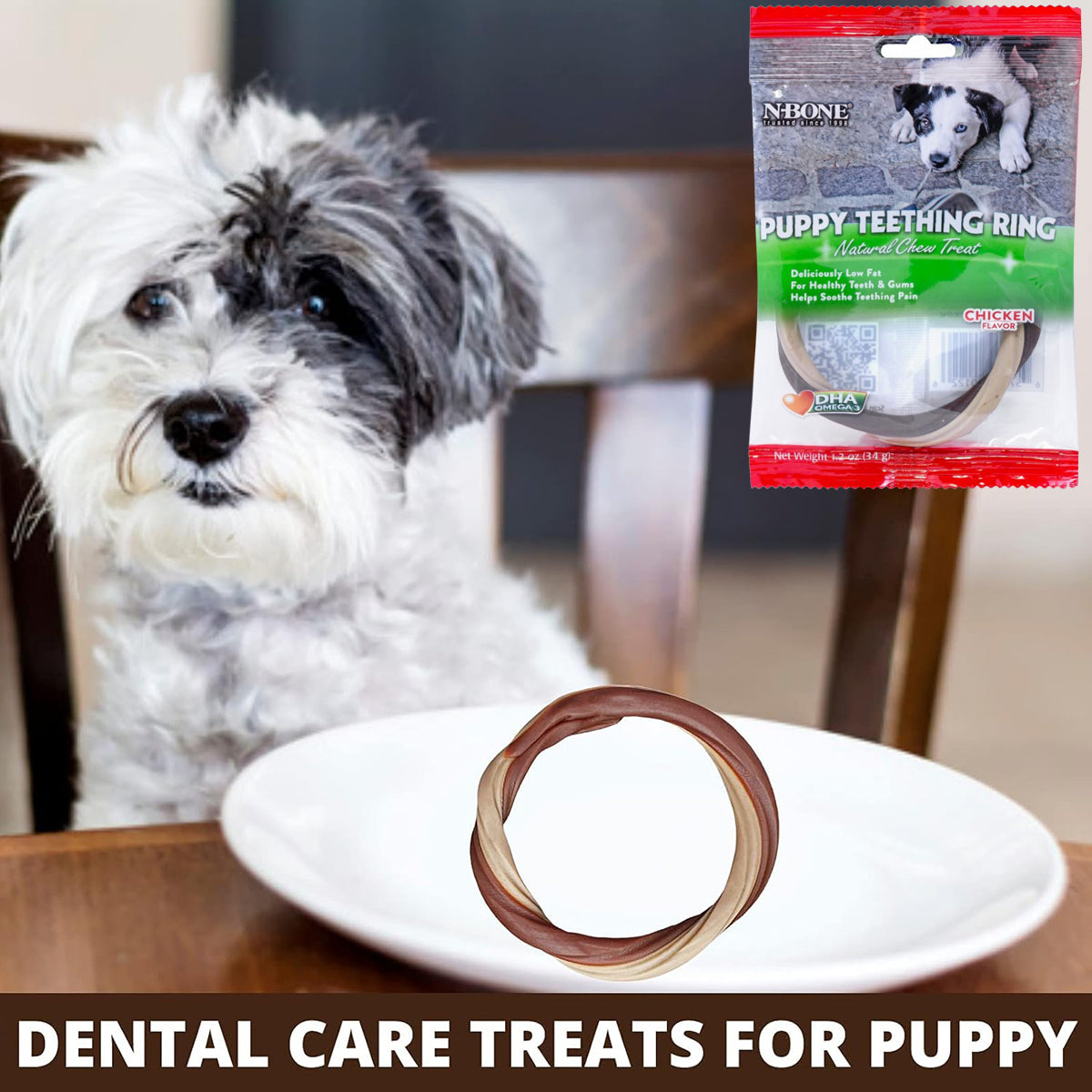 NPIC N-Bone Puppy Teething Ring Chicken Flavour Puppy Dental Treat - 34g