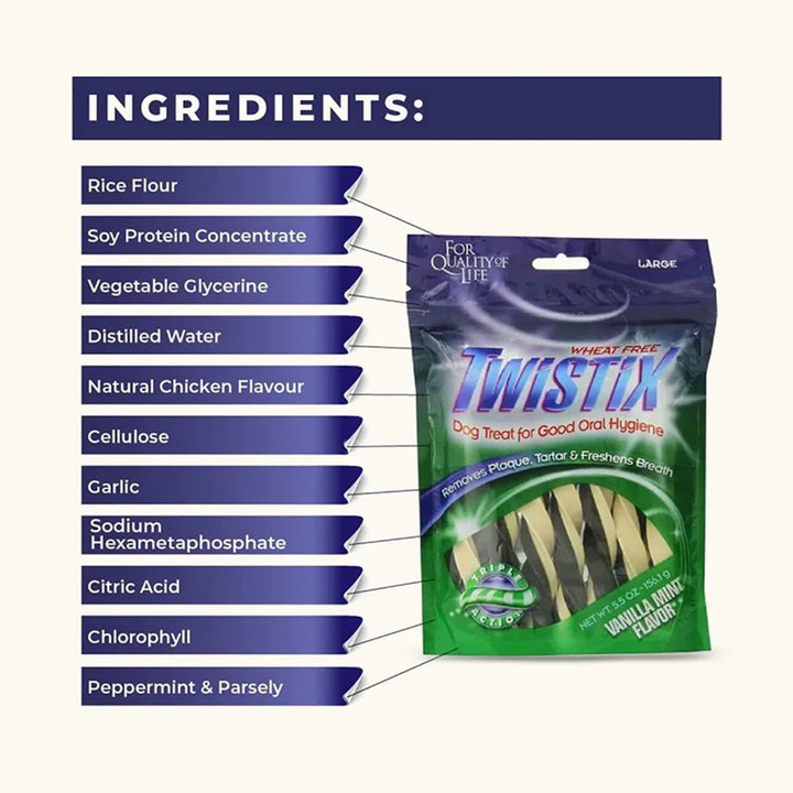 NPIC Twistix Vanilla Mint Dog Dental Treat - 156g