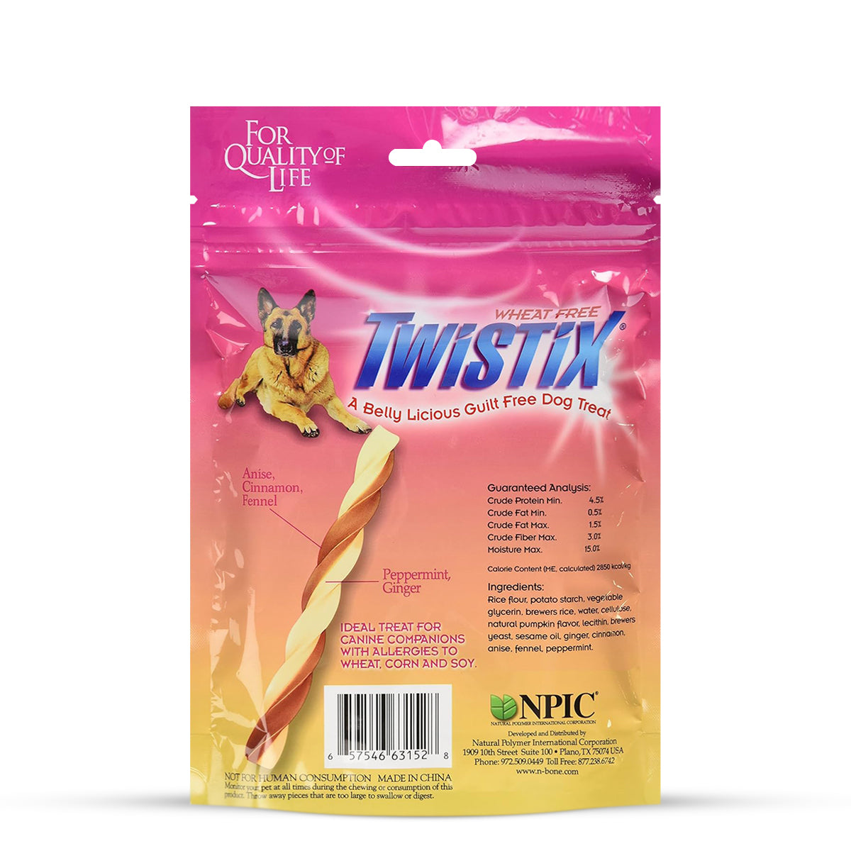 NPIC Twistix Pumpkin Spice Flavor Dog Dental Treat - 156gm Large