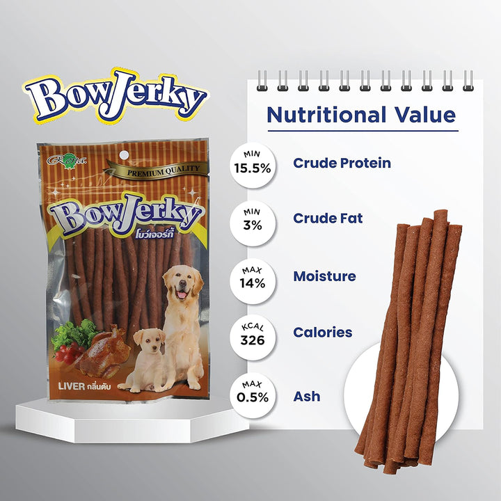 Rena BowJerky Liver Sticks Dog Meaty Treat - 200g