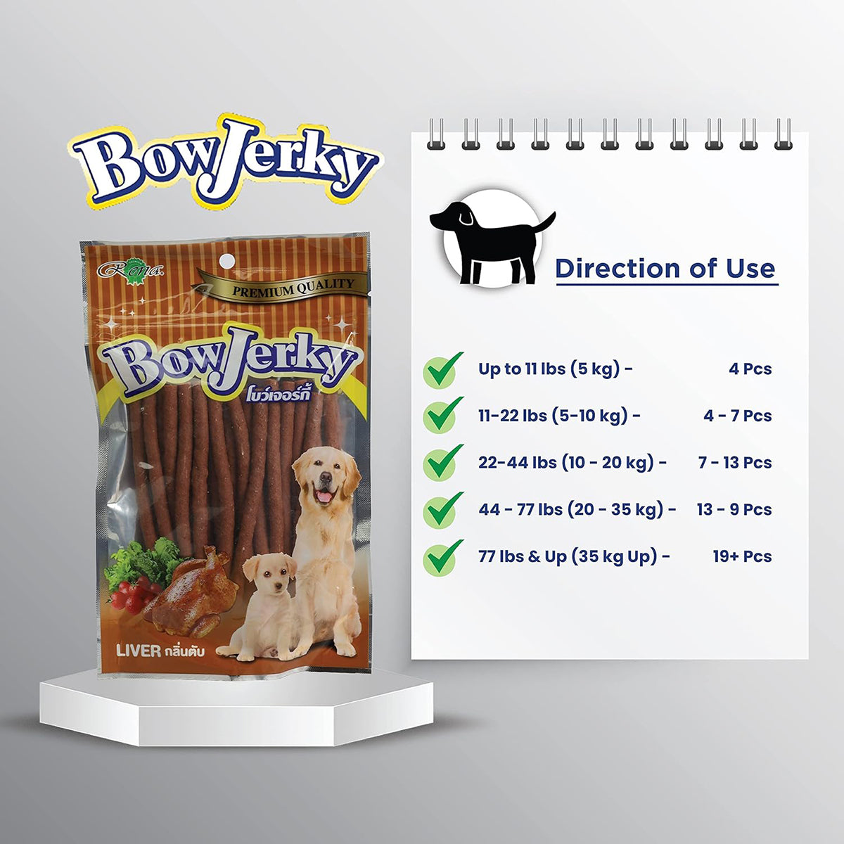 Rena BowJerky Liver Sticks Dog Meaty Treat - 200g