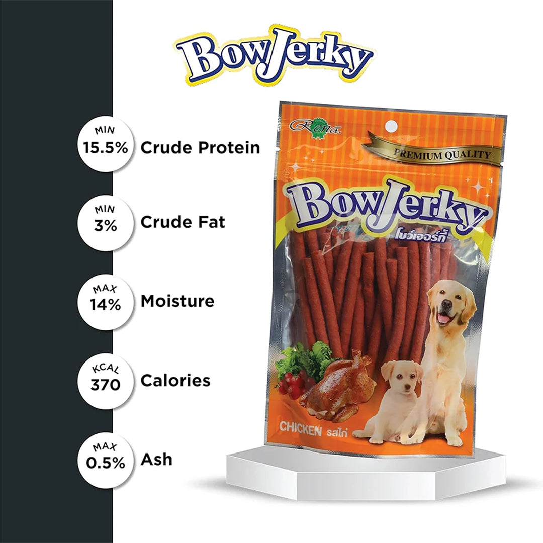Rena BowJerky Chicken Sticks Dog Meaty Treat - 200g