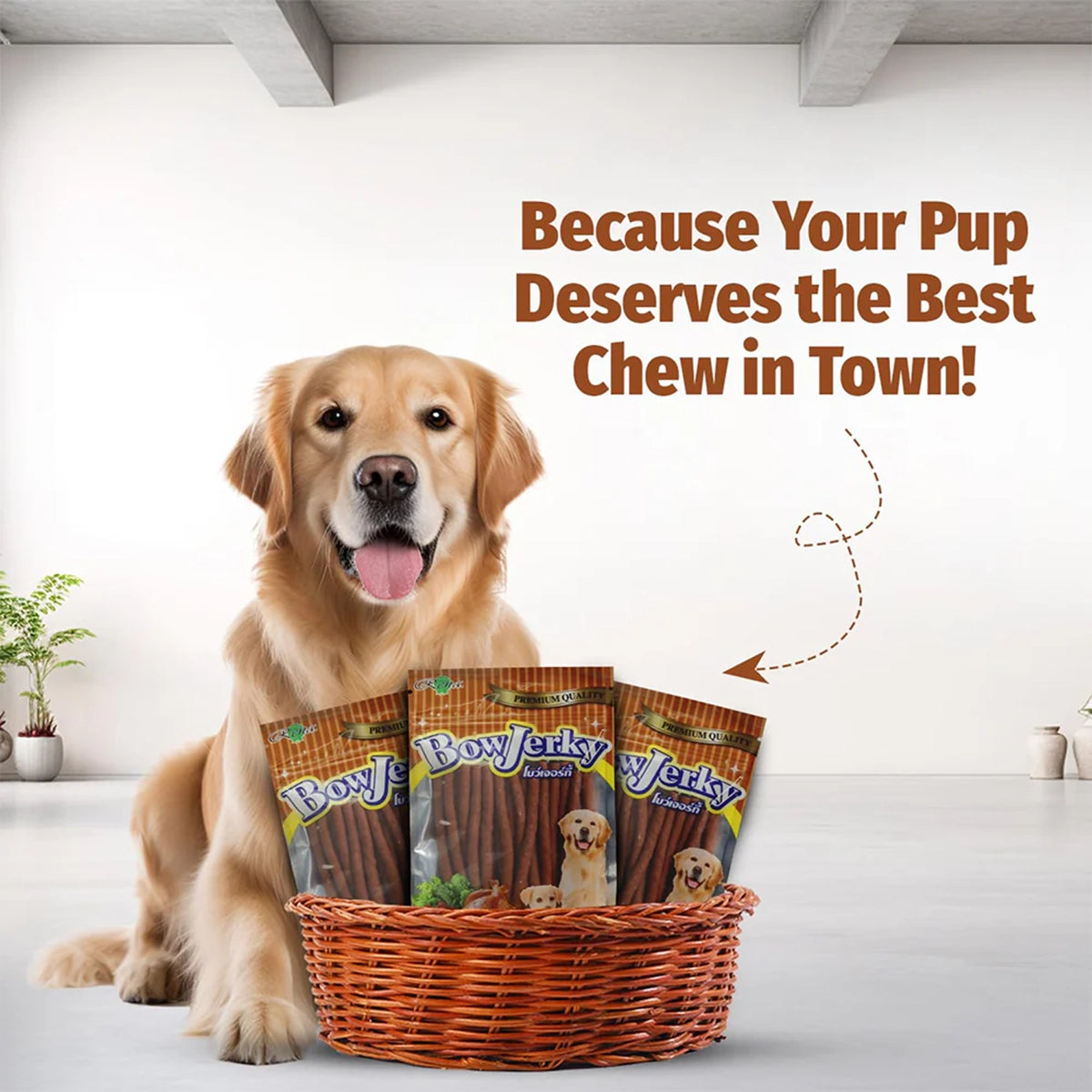 Rena BowJerky Chicken Sticks Dog Meaty Treat - 200g