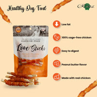 Rena Love Chicken Wrapped Double Sticks Dog Treat - 146g (10 Pieces)