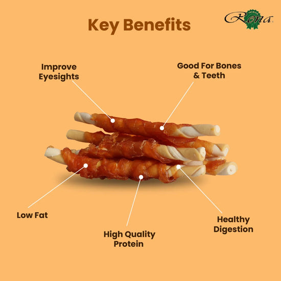 Rena Love Chicken Wrapped Double Sticks Dog Treat - 146g (10 Pieces) - Zigly