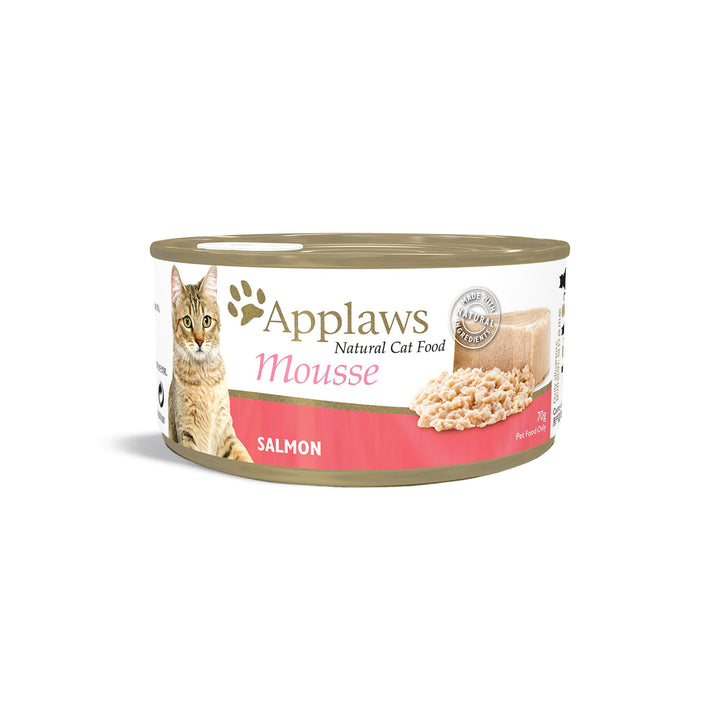 Applaws Canned Plain Salmon Mousse Adult - Wet Cat Food - All Breeds - 70g