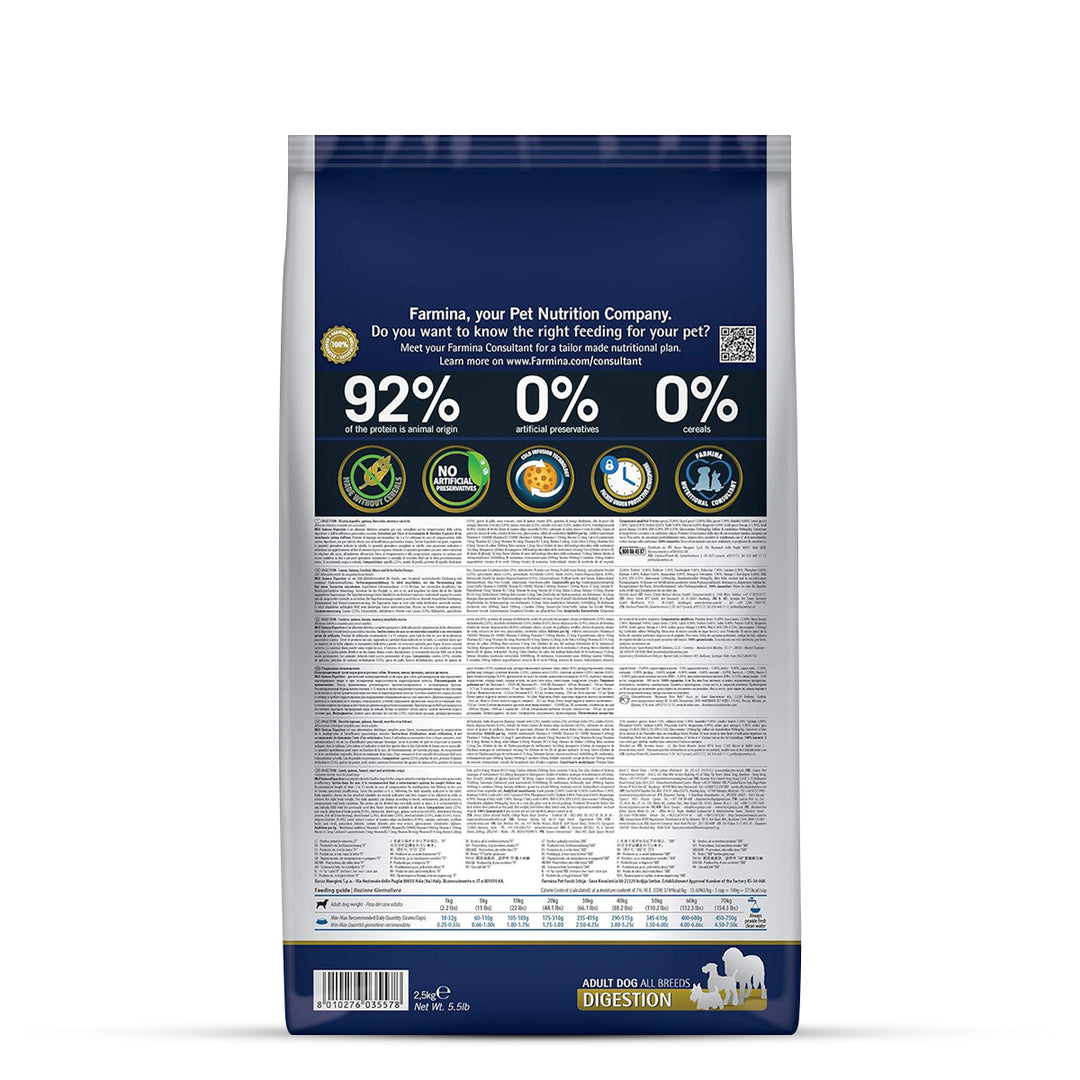 Farmina N&D Grain Free Quinoa Digestion (Lamb, Fennel & Mint) Dry Dog Food - All Breeds Adult