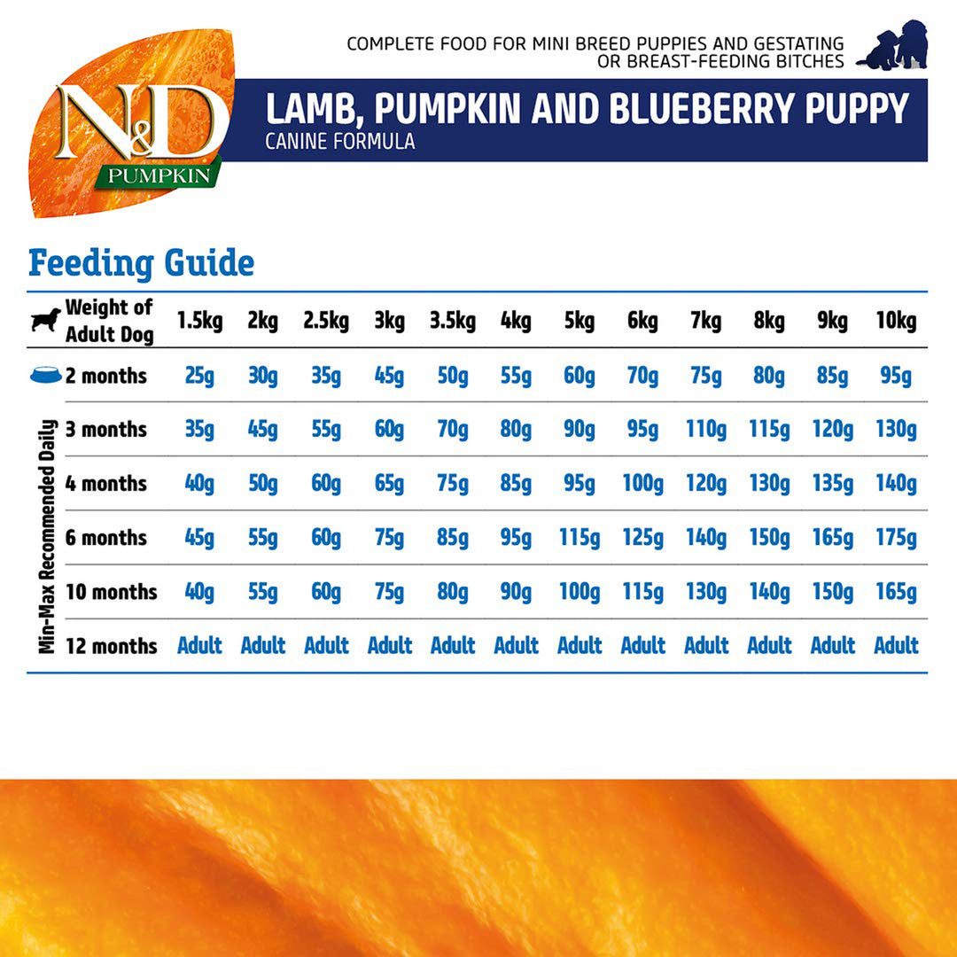 Farmina N&D Grain Free Pumpkin Lamb & Blueberry Dry Dog Food - Mini Breed Puppy