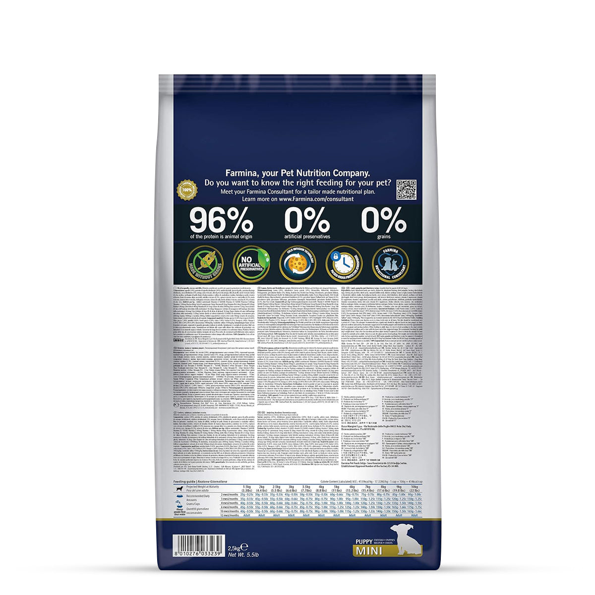 Farmina N&D Grain Free Pumpkin Lamb & Blueberry Dry Dog Food - Mini Breed Puppy