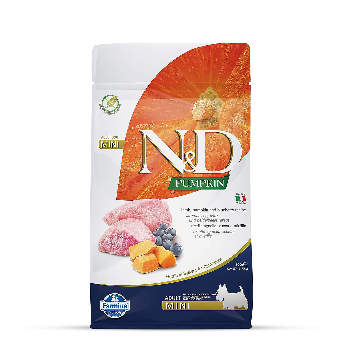 Farmina N&D Grain Free Pumpkin Lamb & Blueberry Dry Dog Food - Mini Breed Adult