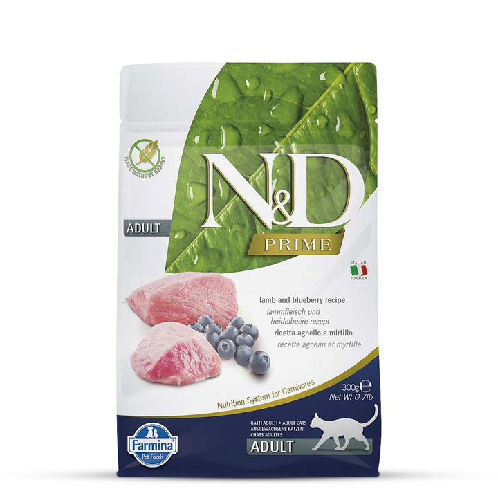 Farmina N&D Grain Free Prime Lamb & Blueberry Adult Dry Cat Food - All Breed Adult
