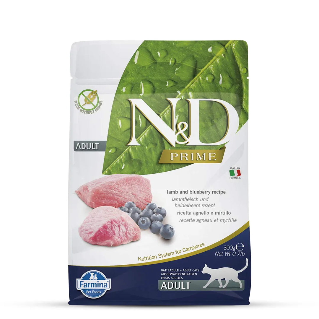 Farmina N&D Grain Free Prime Lamb & Blueberry Adult Dry Cat Food - All Breed Adult