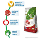 Farmina N&D Grain Free Prime Chicken & Pomegranate Dry Cat Food - All Breed Neutered Adult - 1.5kg - Zigly