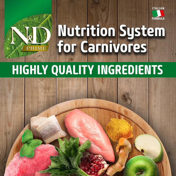 Farmina N&D Grain Free Prime Chicken & Pomegranate Dry Cat Food - All Breed Neutered Adult - 1.5kg