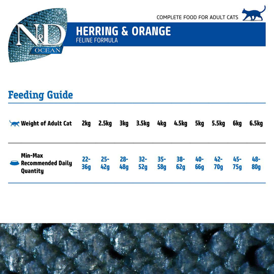 Farmina N&D Grain Free Ocean Herring & Orange Adult Dry Cat Food - All Breeds