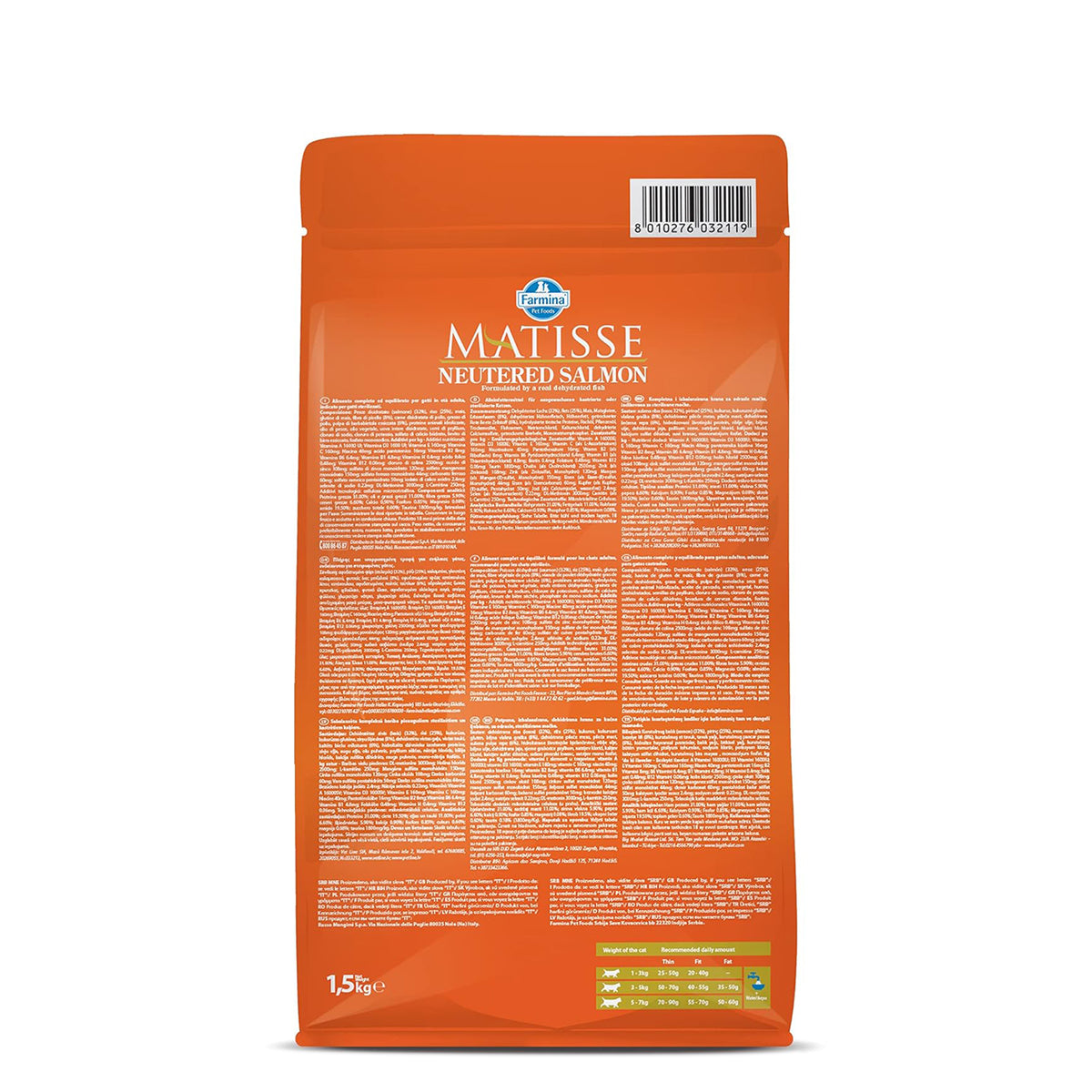 Matisse Neutered Salmon - Dry Cat Food - All Breeds Adult - 1.5kg