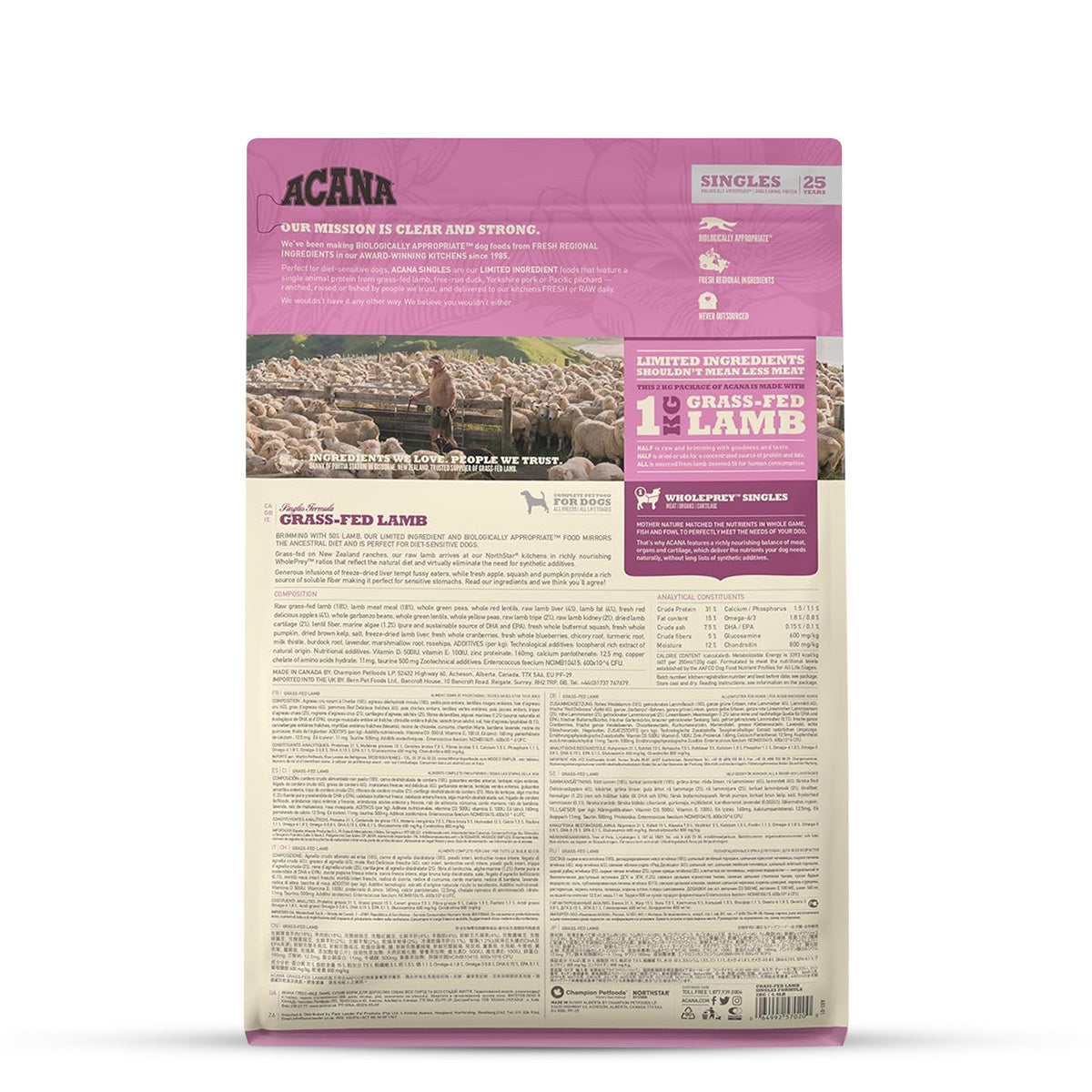 Acana Grass-Fed Lamb Dry Dog Food - All Breeds