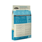 Back view of Acana pet food bag with blue label, premium dry food details, zigly