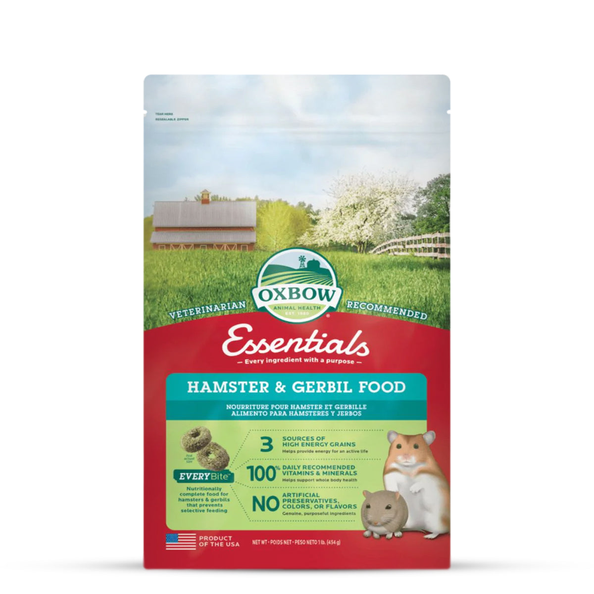Oxbow Essentials Hamster & Gerbil Food - 454g