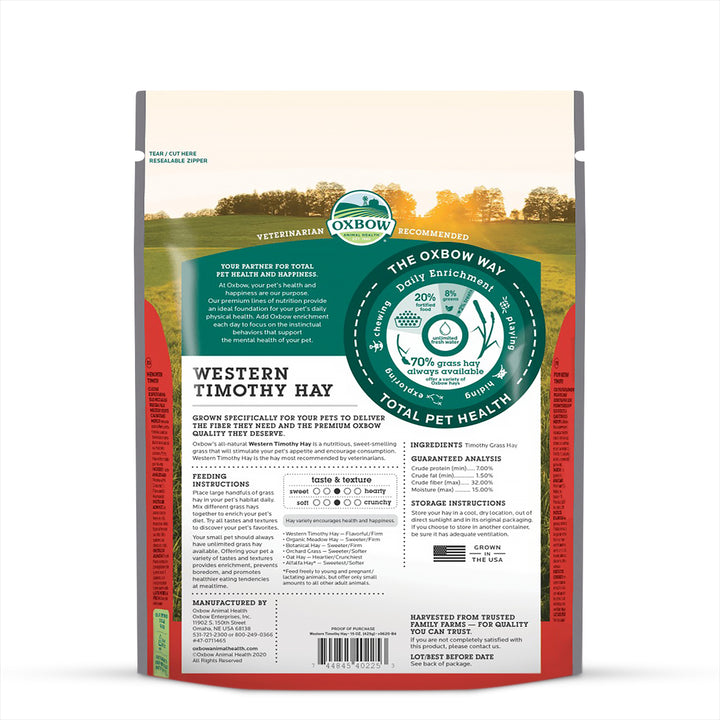 Oxbow Western Timothy Hay - 1.13kg