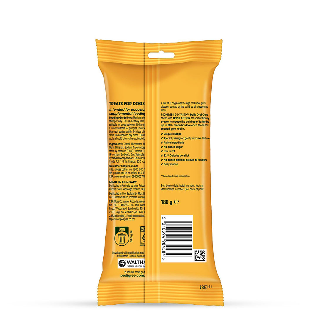 Pedigree Dentastix Medium Breed Oral Care Dog Treat - 7 Sticks - 180g