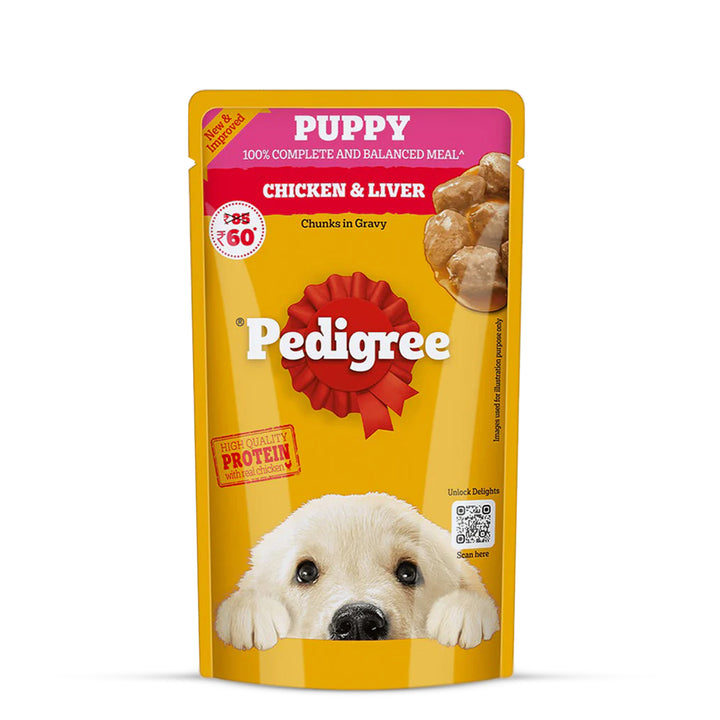 Pedigree Chicken Chunks in Gravy Puppy Wet Dog Food - 130g