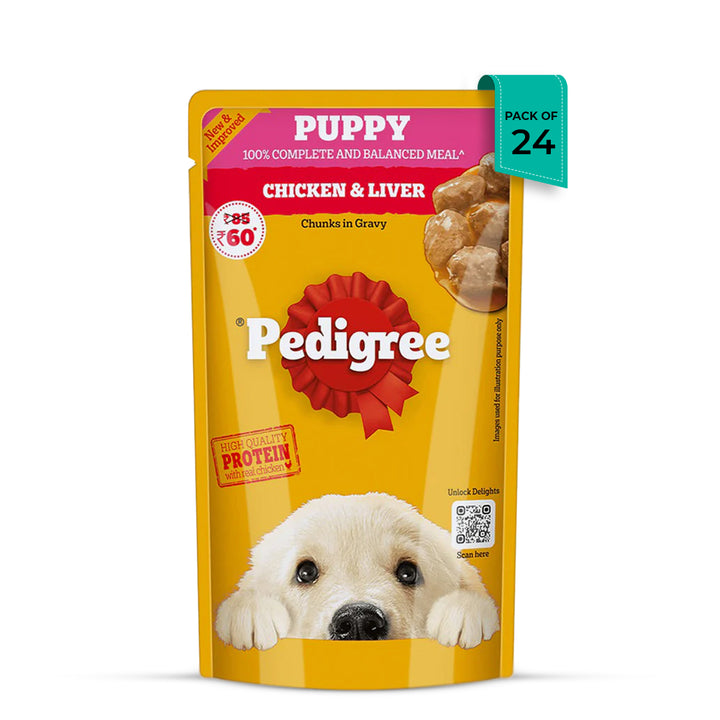 Pedigree Chicken Chunks in Gravy Puppy Wet Dog Food - 130g