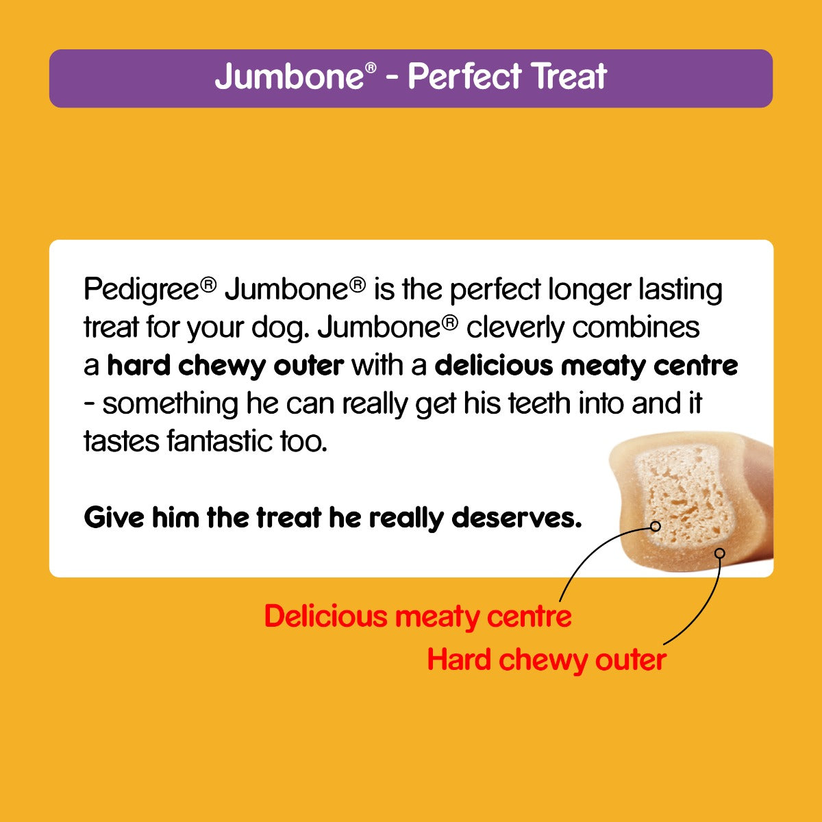 Pedigree Jumbone Chicken & Lamb Flavour Adult Dog Treats - Medium & Large Breeds - 180g