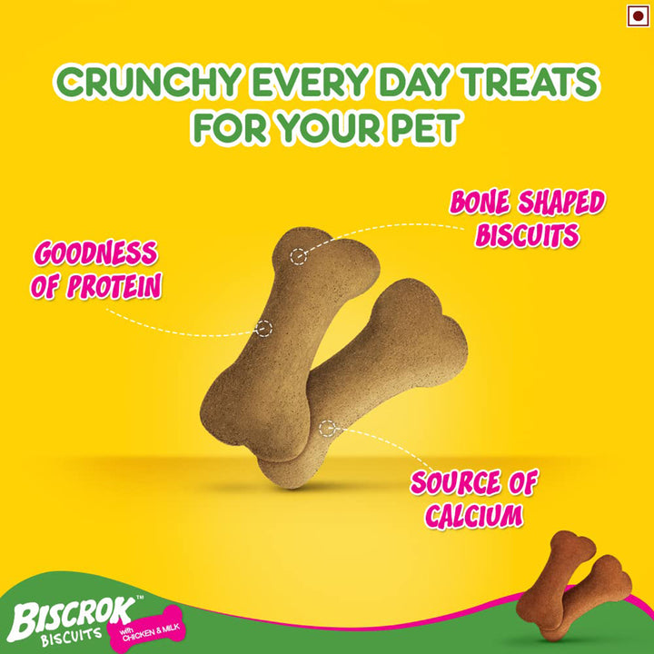 Pedigree Biscrok Milk & Chicken Flavor Dog Biscuits - 900g