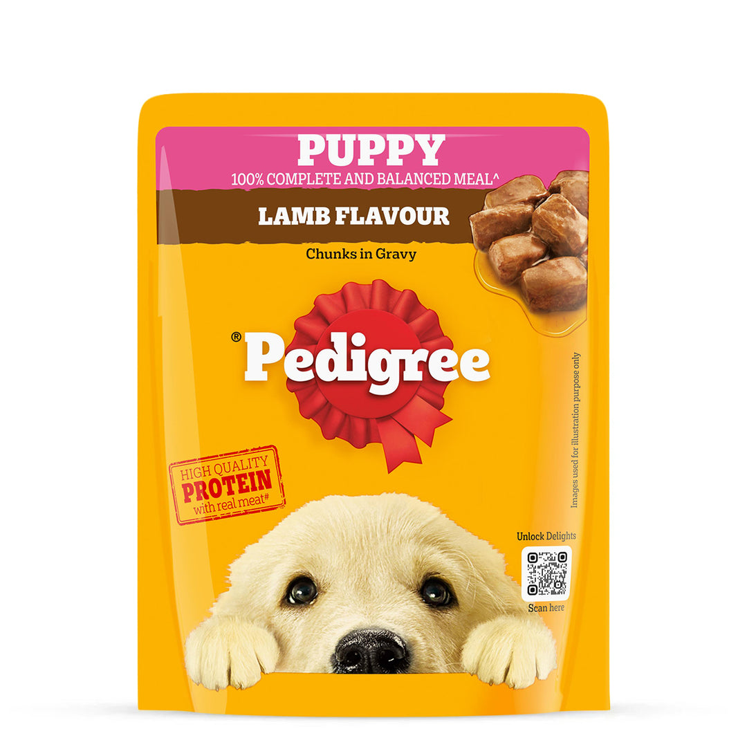 Pedigree Lamb Flavour Chunks in Gravy Puppy Wet Dog Food