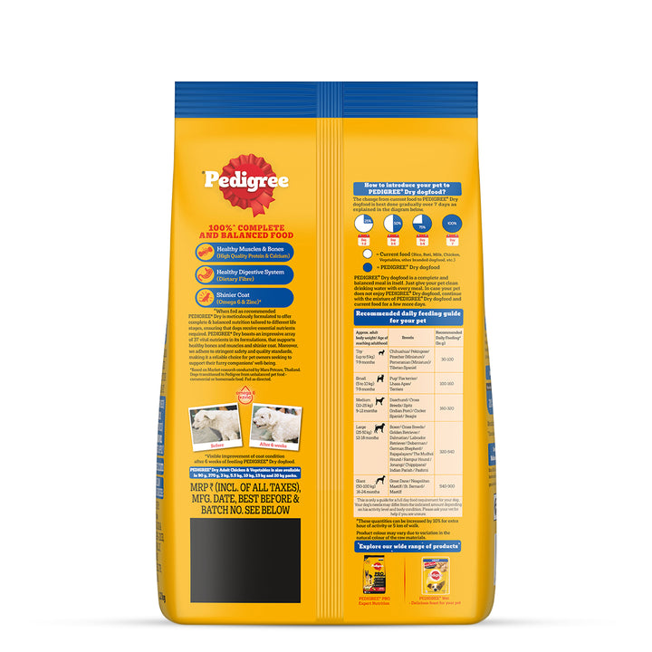 Pedigree Chicken & Vegetables Dry Dog Food - All Breed Adult