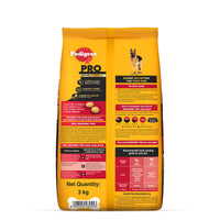 Pedigree PRO Expert Nutrition Active Adult Large Breed Dry Dog Food (18 Months Onwards) - 3kg