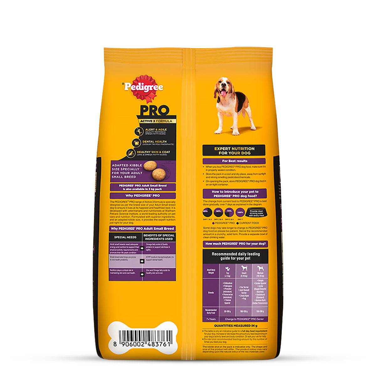 Pedigree PRO Expert Nutrition Adult Small Breed Dry Dog Food - 3kg