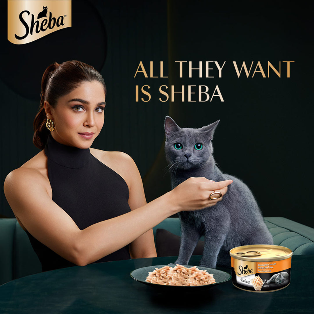Sheba Deluxe Succulent Chicken Breast In Gravy Premium Canned Wet Cat Food - All Breed Adult - 85g