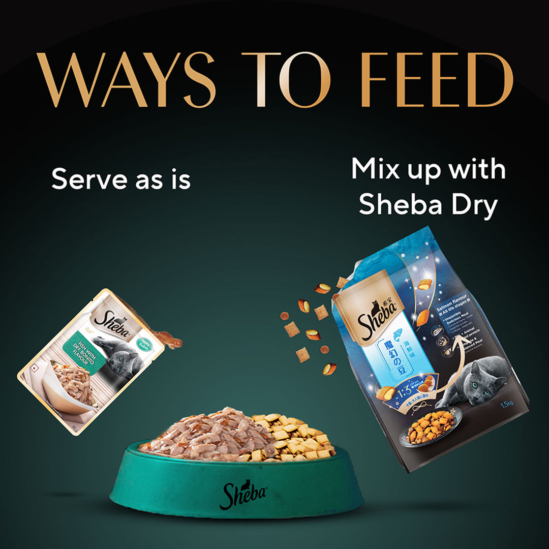 Sheba Rich Fish with Dry Bonito Flake Premium Wet Cat Food - All Breed Adult - 35g