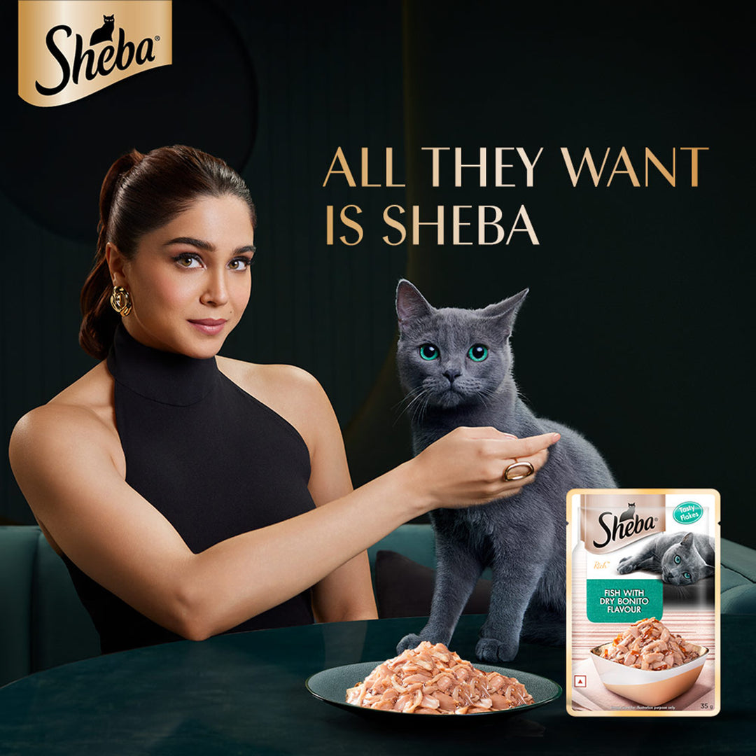Sheba Rich Fish with Dry Bonito Flake Premium Wet Cat Food - All Breed Adult - 35g