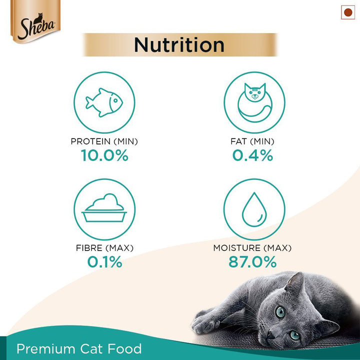 Sheba Rich Fish with Dry Bonito Flake Premium Wet Cat Food - All Breed Adult - 35g